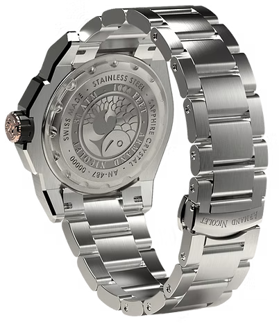 RELOJ DE PULSO PARA CABALLERO ARMAND NICOLET DE ACERO COLOR ACERO ROSE GOLD