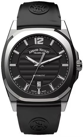 RELOJ DE PULSO PARA CABALLERO ARMAND NICOLET DE SILICON COLOR NEGRO