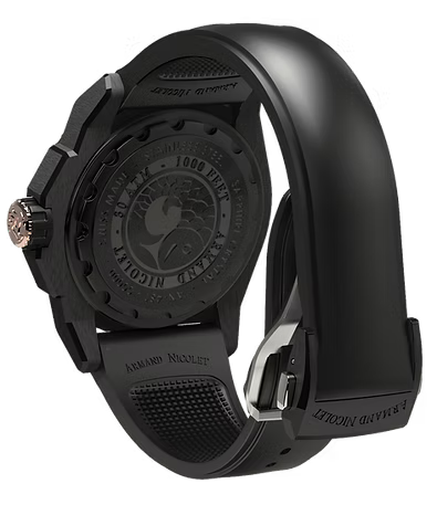 RELOJ DE PULSO PARA CABALLERO ARMAND NICOLET DE CAUCHO COLOR NEGRO