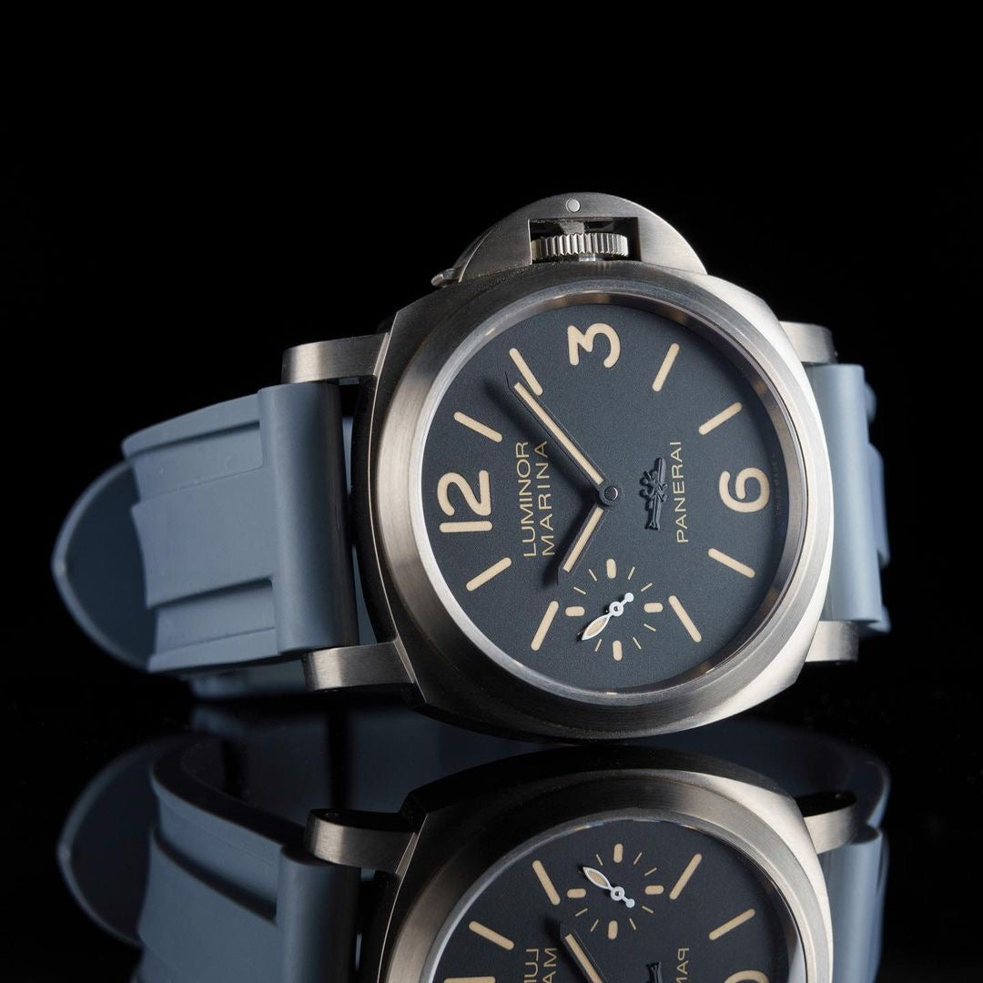 Tempomat Madrid, Grey Rubber Strap for Panerai, Seiko, Breitling, Tag Heuer Universal 24mm