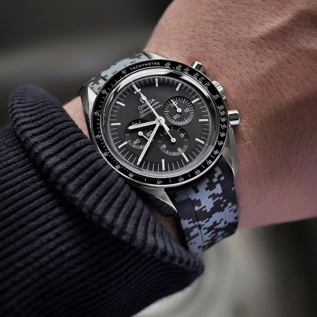 Tempomat Madrid, 20mm Digital camo rubber strap for rolex, 20mm rubber strap for omega