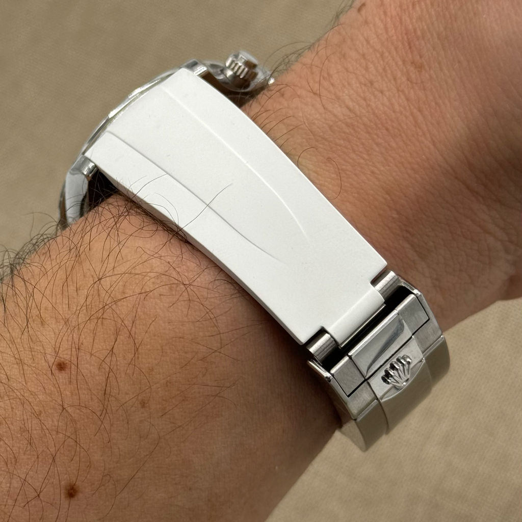 Rolex deployant rubber strap, FKM vulcanized rubber, White