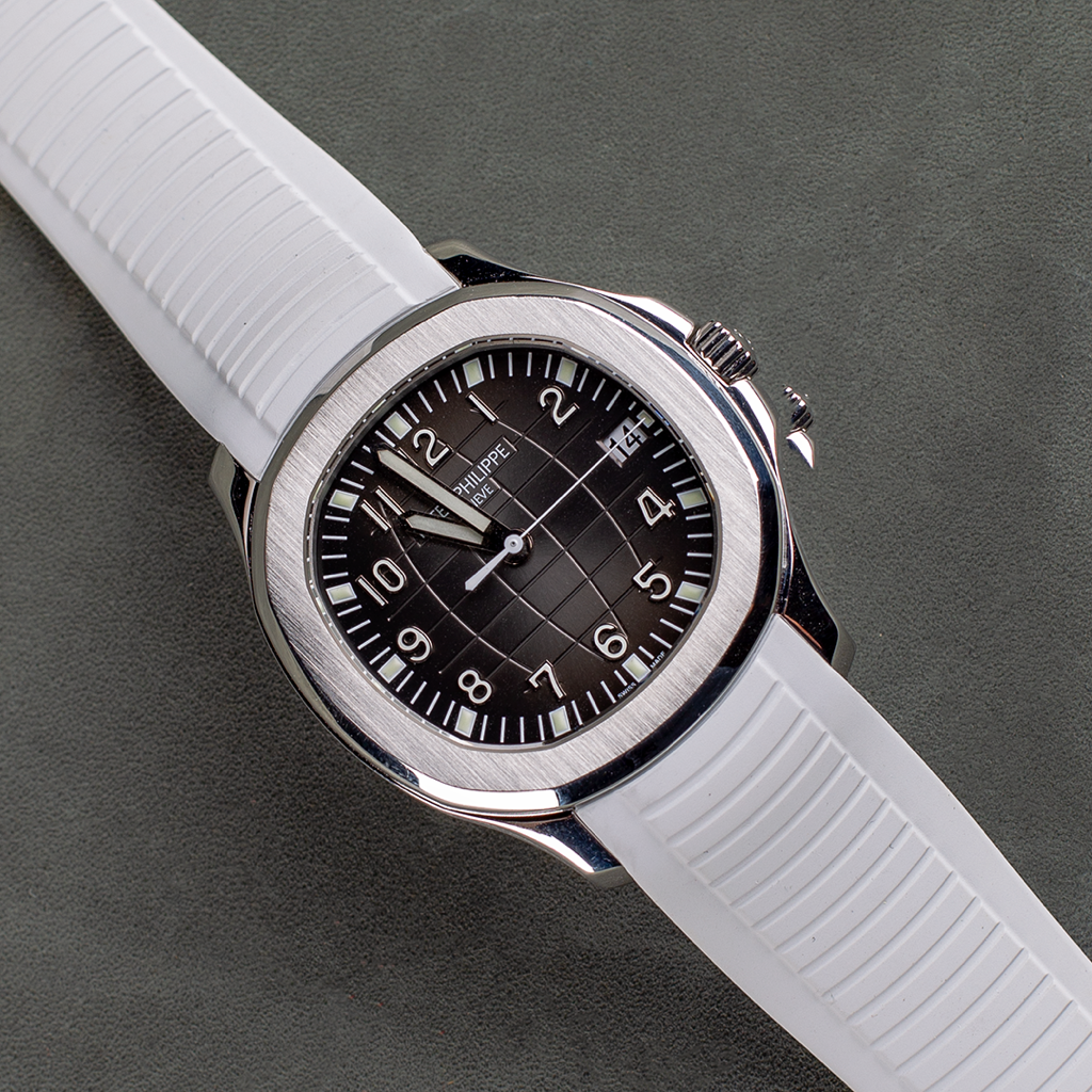 Tempomat Madrid, White FKM Vulcanized Rubber Strap for Patek Philippe Aquanaut