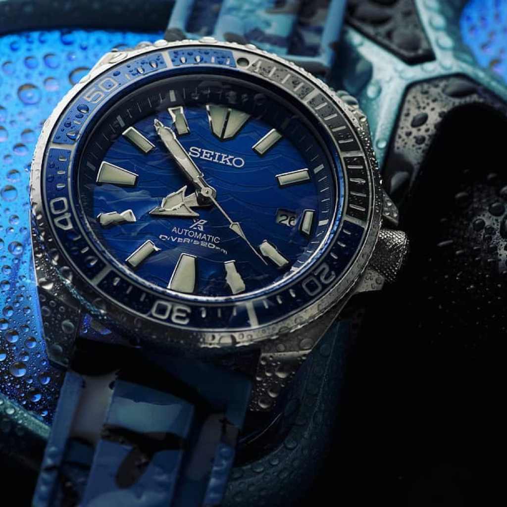 Tempomat Madrid, Blue Camouflage Rubber Strap for Panerai, Seiko, Breitling, Tag Heuer, Tudor, Universal 22mm