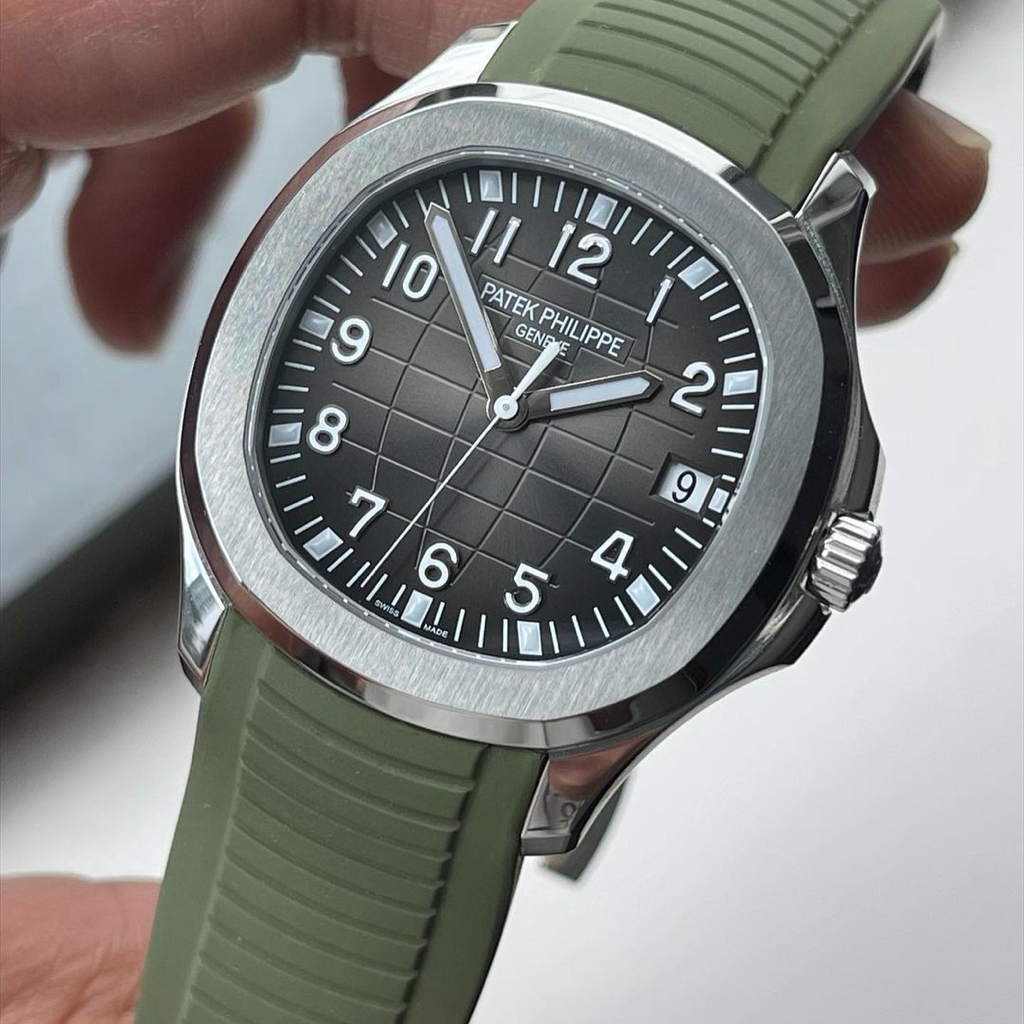 Tempomat Madrid, Khaki Green FKM Vulcanized Rubber Strap for Patek Philippe Aquanaut