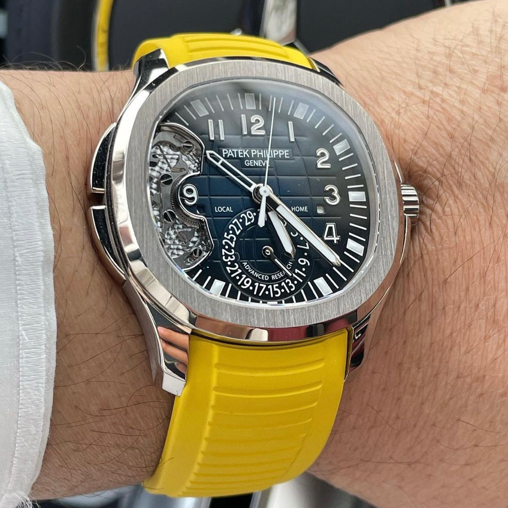 Tempomat Madrid, Yellow FKM Vulcanized Rubber Strap for Patek Philippe Aquanaut