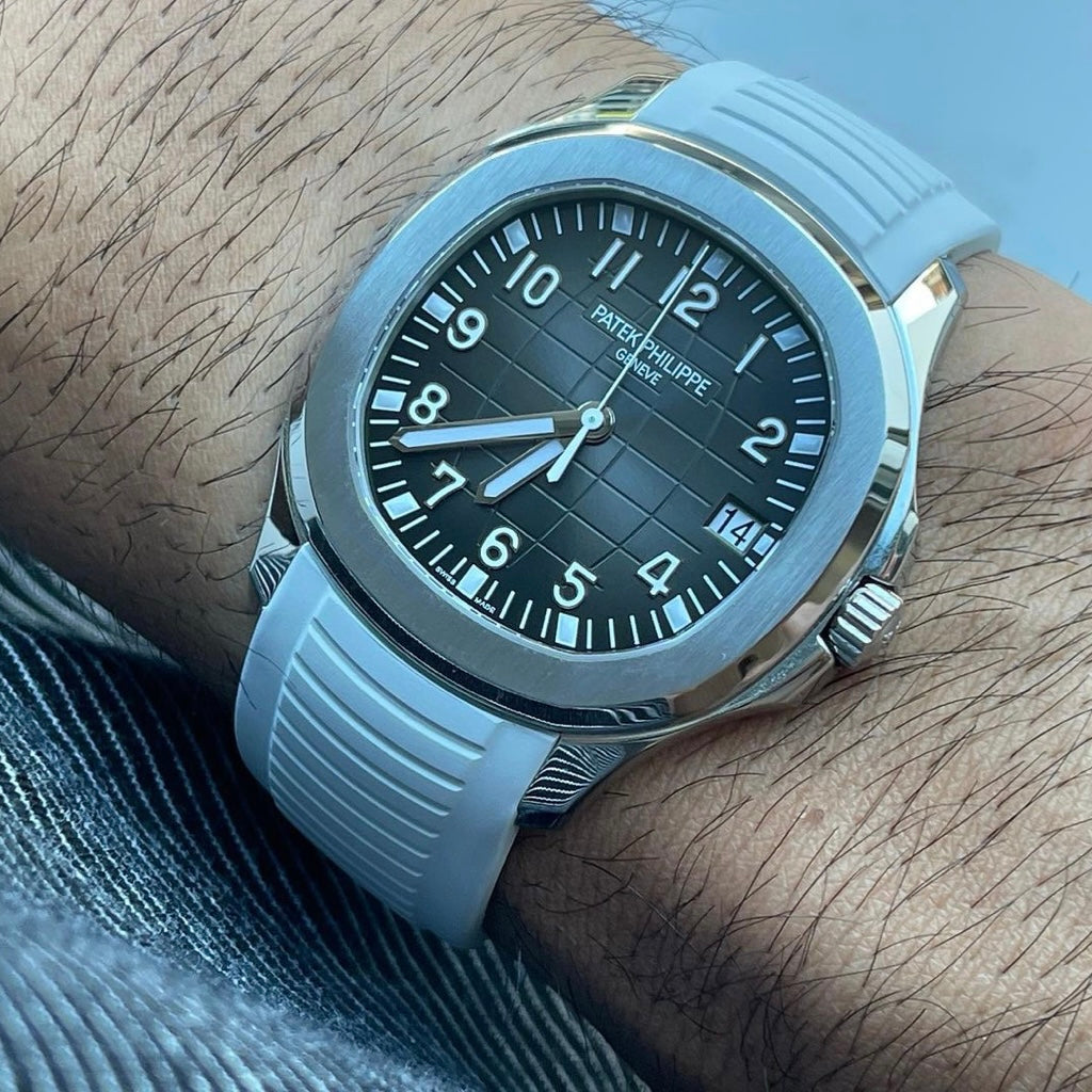Tempomat Madrid, Grey FKM Vulcanized Rubber Strap for Patek Philippe Aquanaut