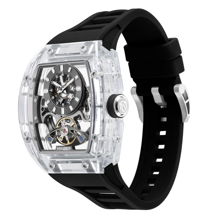 Minber Skeleton Automatic Watch - Crystal Automaton - 9027-3
