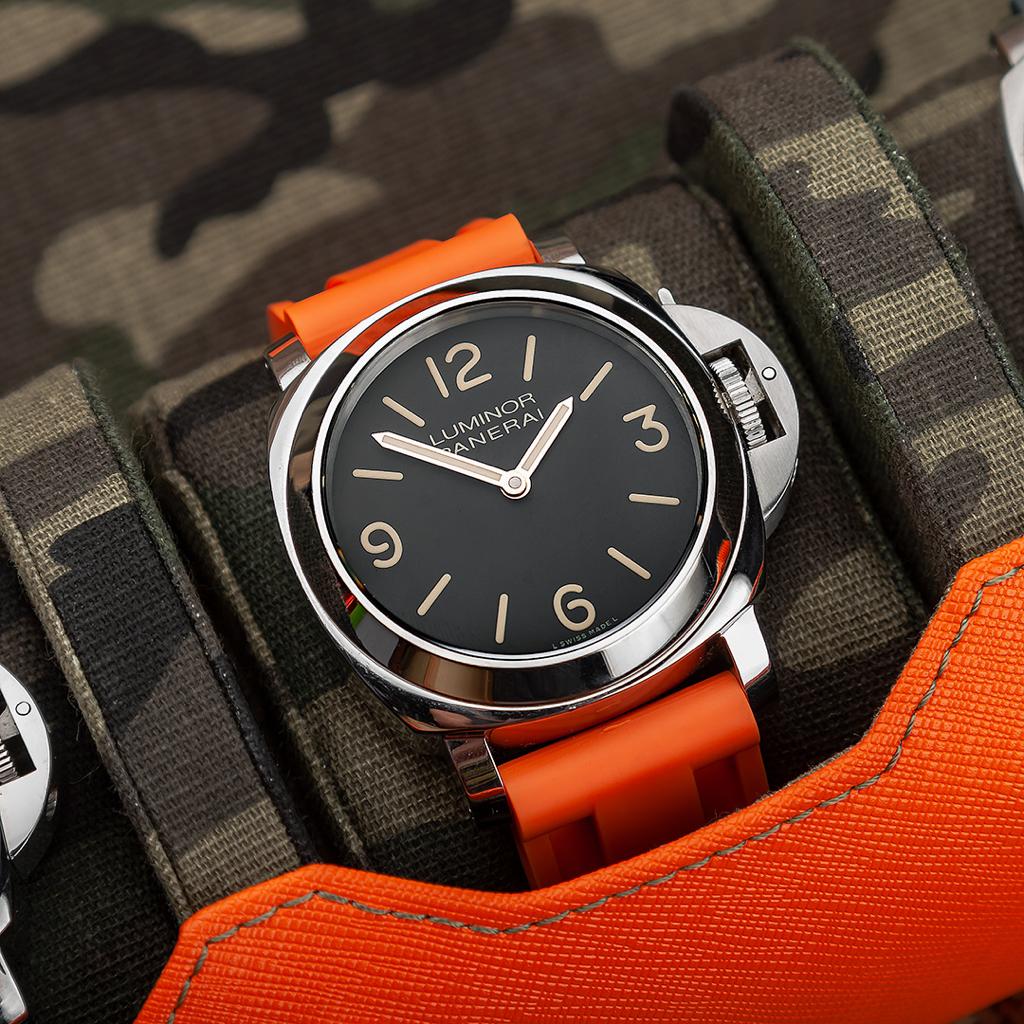 Tempomat Madrid, Orange Rubber Strap for Panerai, Seiko, Breitling, Tag Heuer Universal 24mm