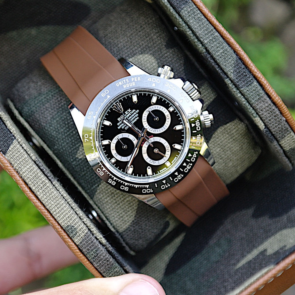 Tempomat Madrid, 20mm Brown rubber strap for rolex, 20mm rubber strap for omega