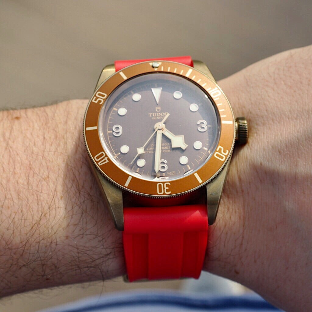 Tempomat Madrid, Red Rubber Strap for Panerai, Seiko, Breitling, Tag Heuer Universal 24mm
