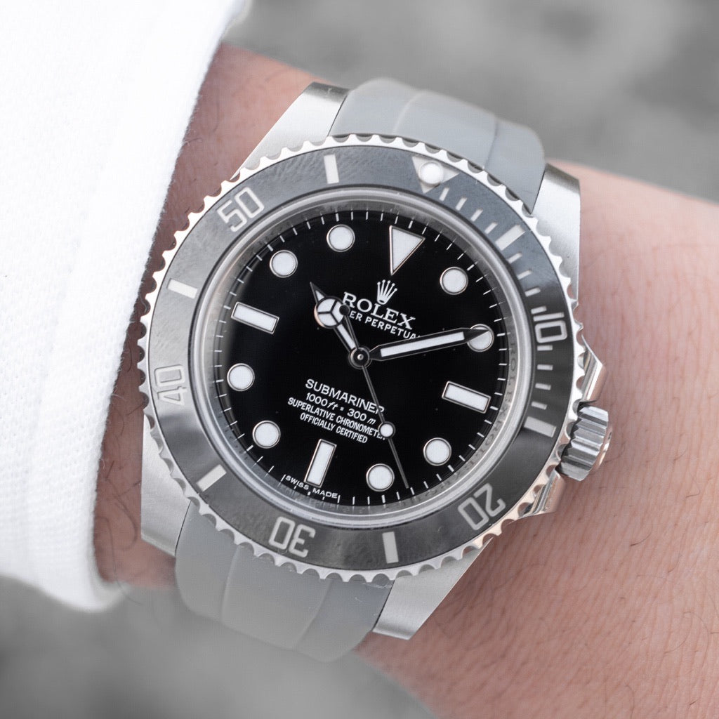 Tempomat Madrid, 20mm grey rubber strap for rolex, 20mm rubber strap for omega