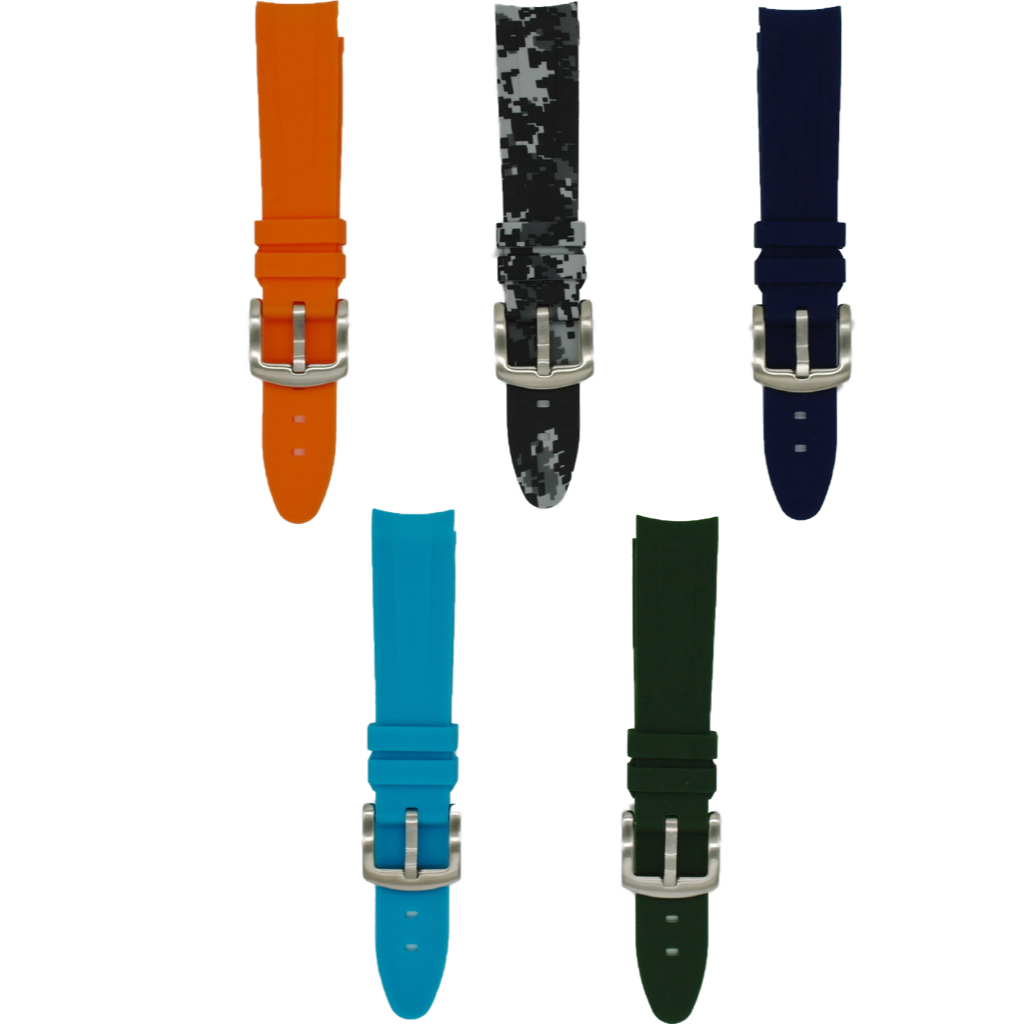 Tempomat Madrid affordable luxury watch accessories, strap bundles for 20mm curved ended fitted rubber strap for rolex and omega