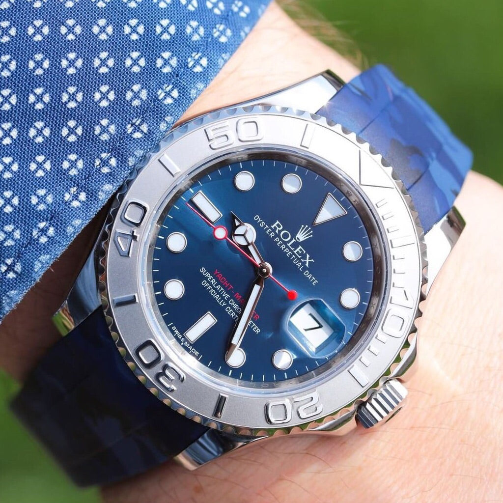 Tempomat Madrid, 20mm Blue camo rubber strap for rolex, 20mm rubber strap for omega