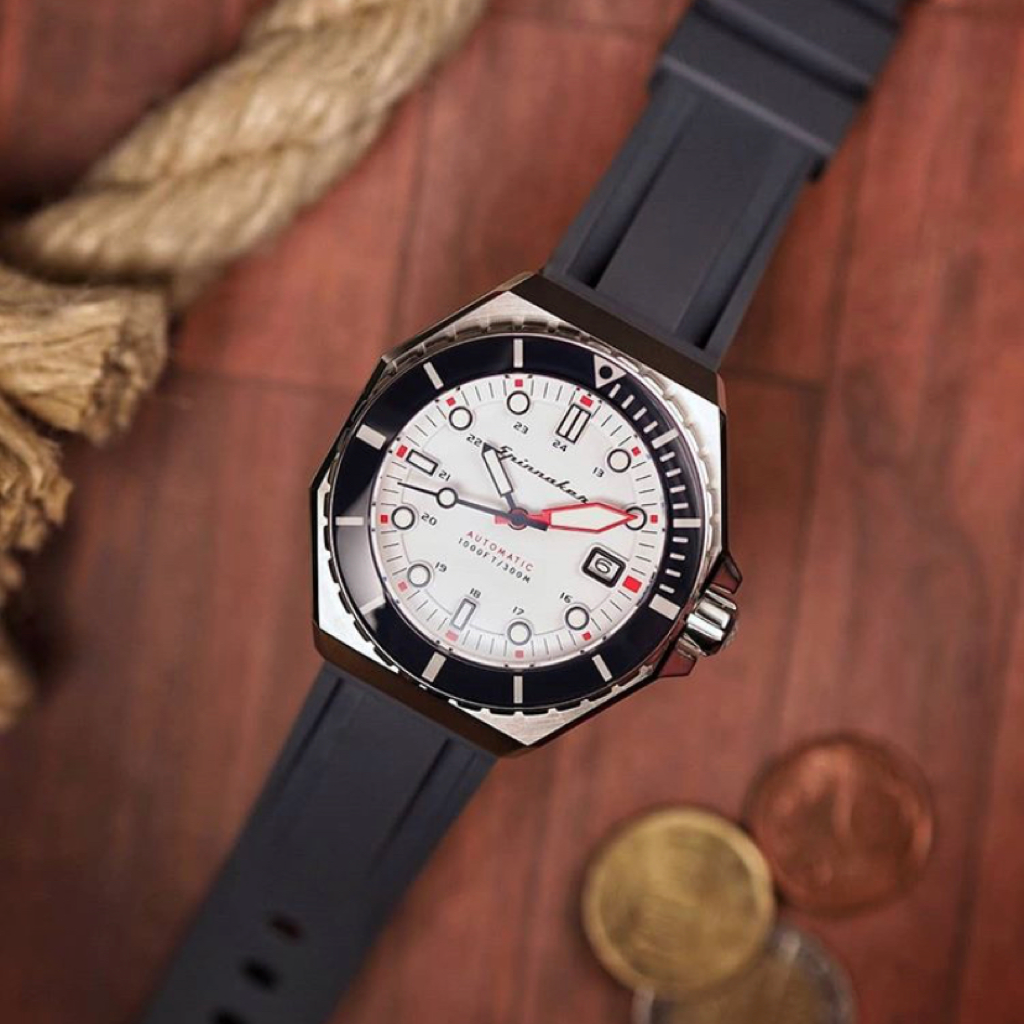 Tempomat Madrid, Black Rubber Strap for Panerai, Seiko, Breitling, Tag Heuer Universal 24mm