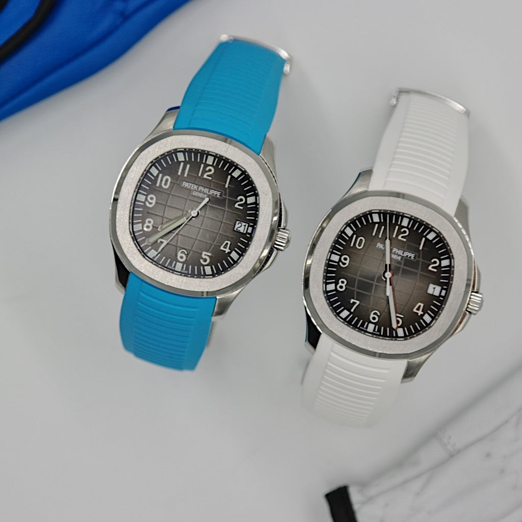 Tempomat Madrid affordable luxury watch accessories, white FKM vulcanized rubber straps for patek philippe aquanaut