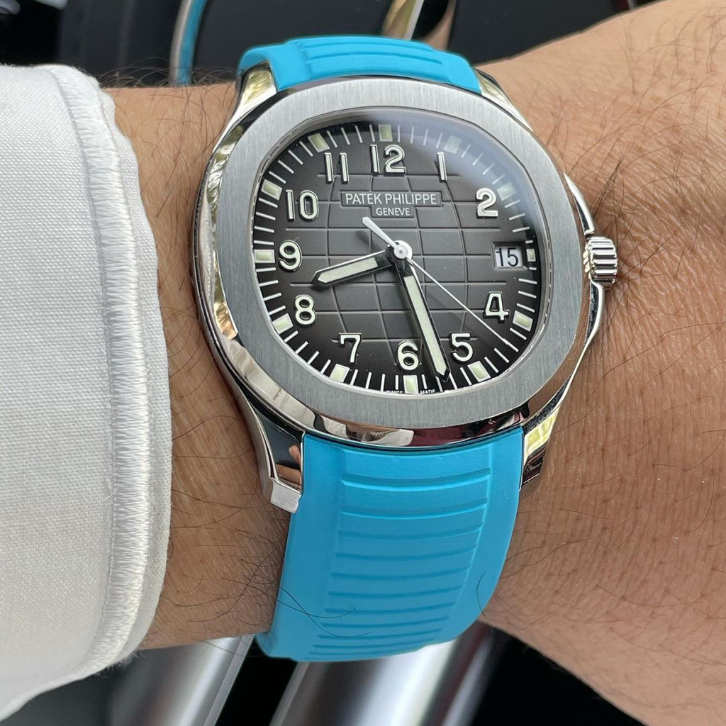Tempomat Madrid, Miami Blue / Marbella Blue FKM Vulcanized Rubber Strap for Patek Philippe Aquanaut