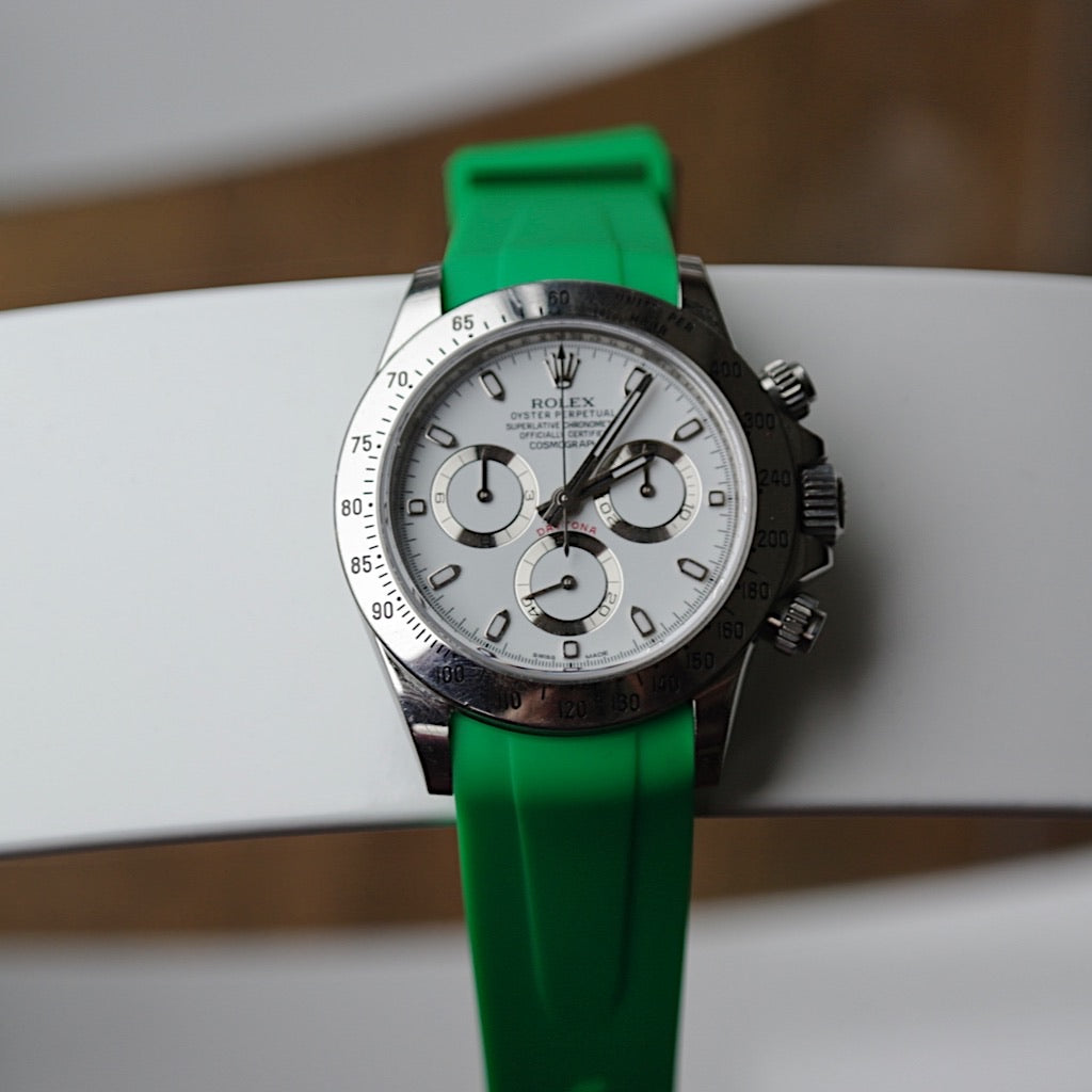 Tempomat Madrid, 20mm Green Fluor rubber strap for rolex, 20mm rubber strap for omega