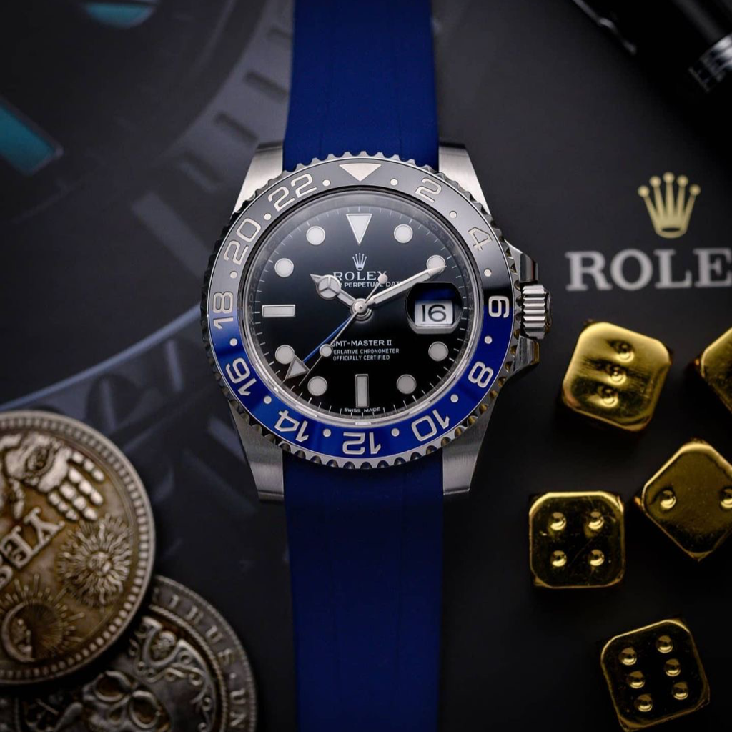 Tempomat Madrid, 20mm Blue rubber strap for rolex, 20mm rubber strap for omega