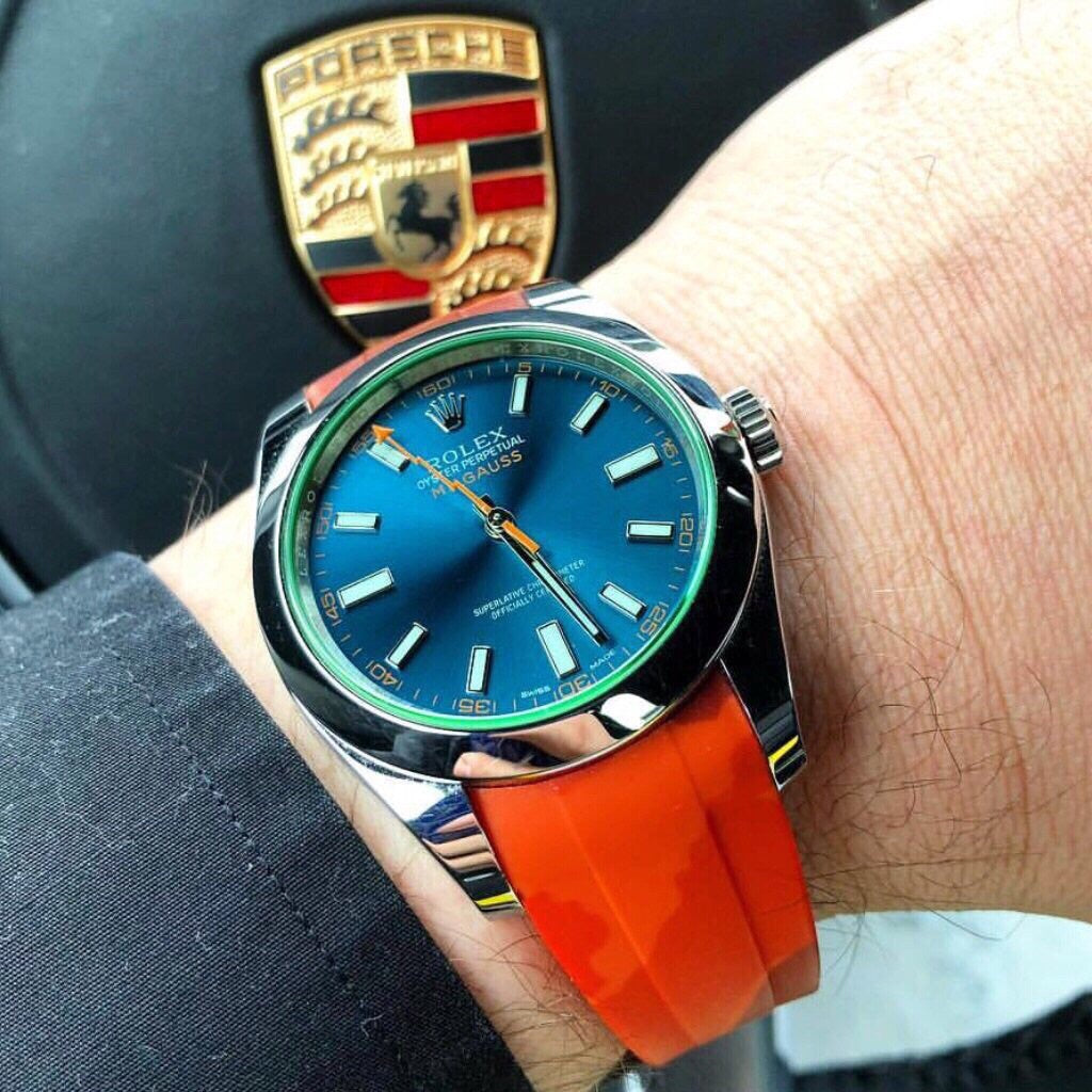 Tempomat Madrid, 20mm Orange camo rubber strap for rolex, 20mm rubber strap for omega