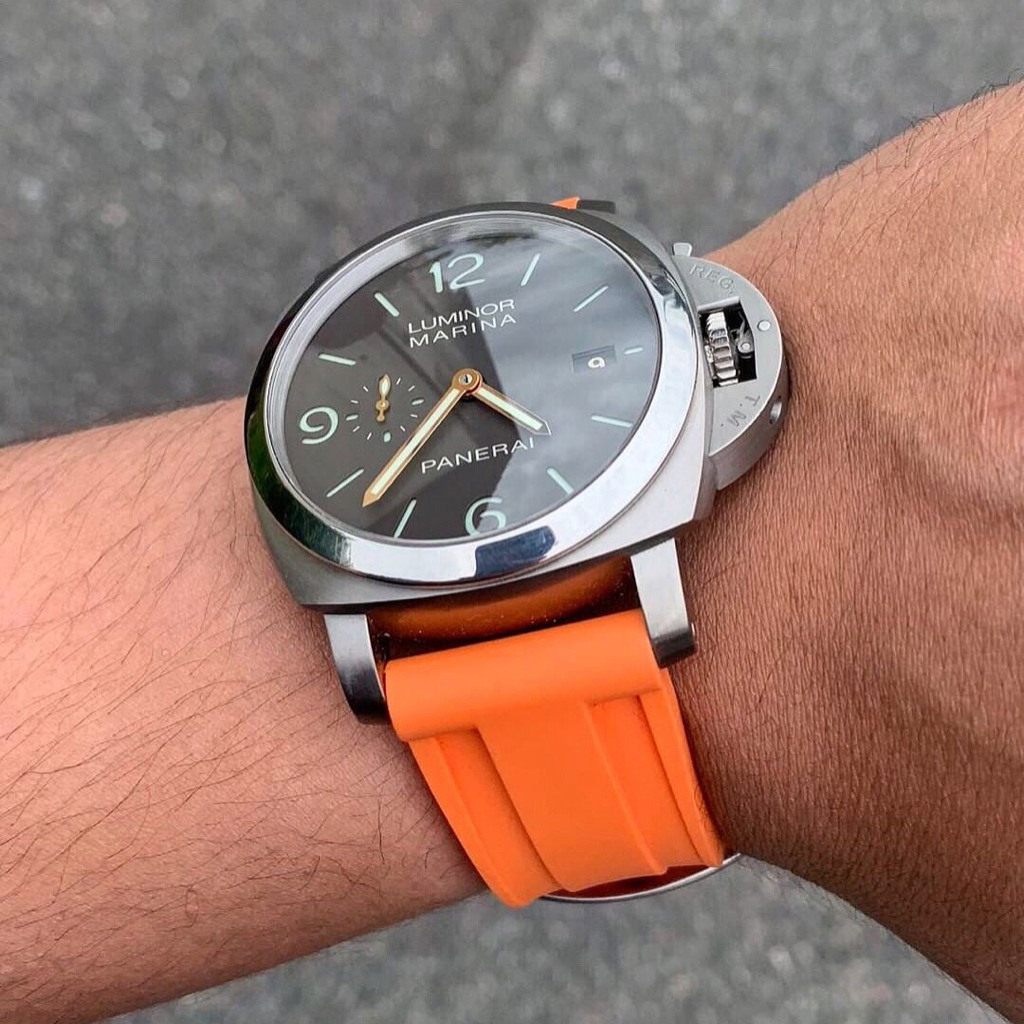 Tempomat Madrid affordable luxury watch accessories, 24mm universal orange rubber strap for tag heuer, tudor, omega