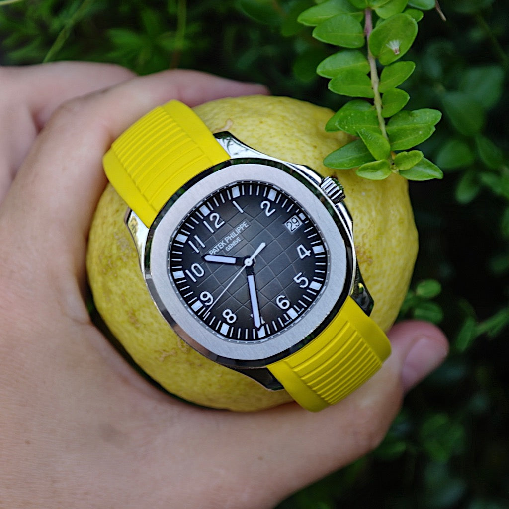 Tempomat Madrid, Yellow FKM Vulcanized Rubber Strap for Patek Philippe Aquanaut