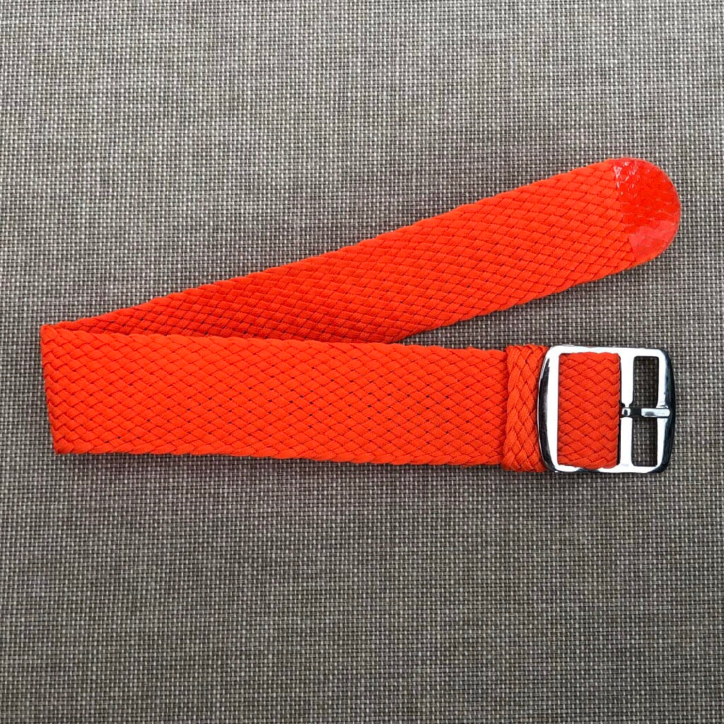 Tempomat Madrid, Orange Fluor Perlon Strap for Rolex & Omega, 20mm universal fit
