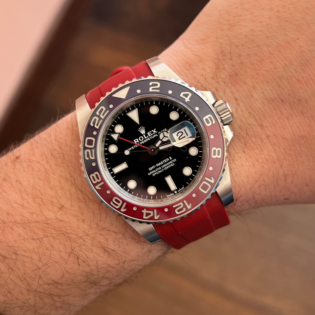Tempomat Madrid, 20mm Red Bordeaux rubber strap for rolex, 20mm rubber strap for omega