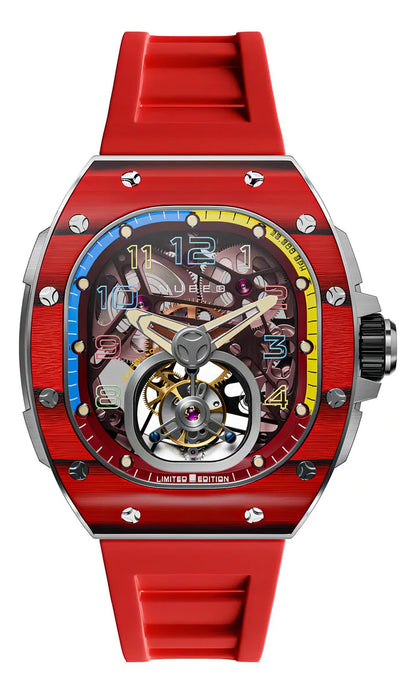 Reloj NUBEO Tourbilon Dark Red Edición Limitada Esqueletizado