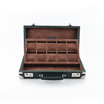 Tempomat Madrid, Green Saffiano leather watch box for collectors