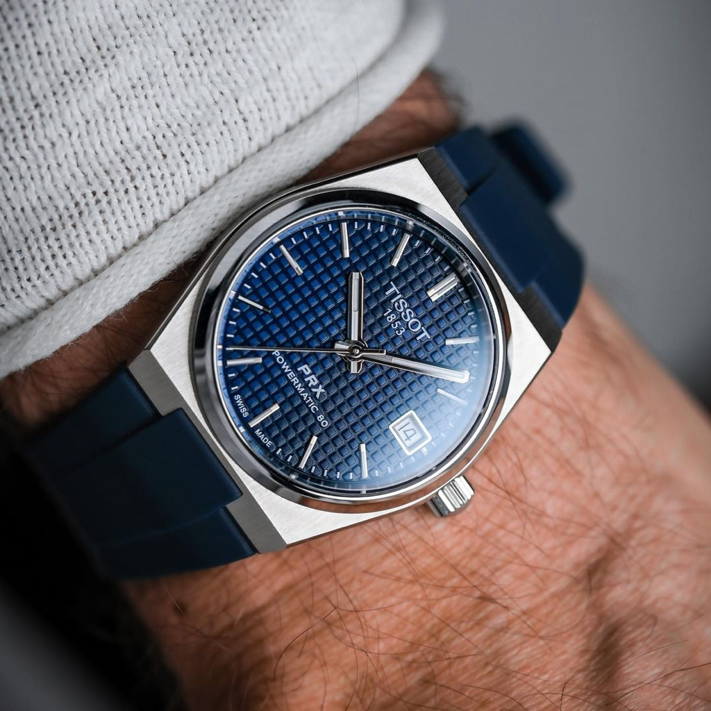 Tissot prx rubber strap, 40mm & 35mm tissot prx , blue tempomat madrid
