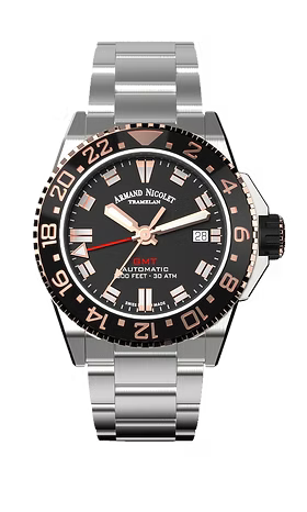 RELOJ DE PULSO PARA CABALLERO ARMAND NICOLET  DE ACERO COLOR ACERO ROSE GOLD