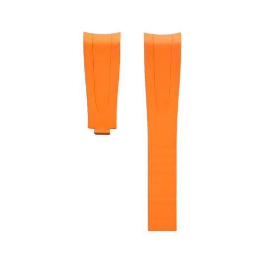 Rolex deployant rubber strap, FKM vulcanized rubber, Orange