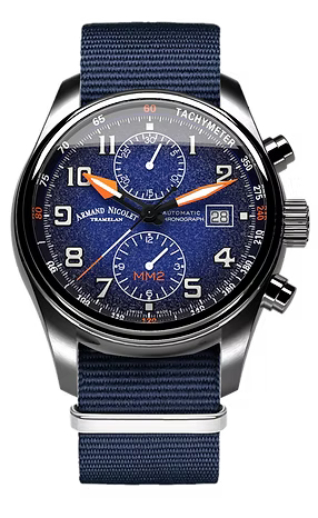 RELOJ DE PULSO PARA CABALLERO ARMAND NICOLET  DE NATO AZUL