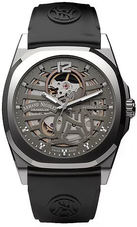 RELOJ DE PULSO PARA CABALLERO ARMAND NICOLET  DE SILICON COLOR NEGRO AN200R