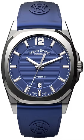 RELOJ DE PULSO PARA CABALLERO ARMAND NICOLET  DE SILICON COLOR AZUL