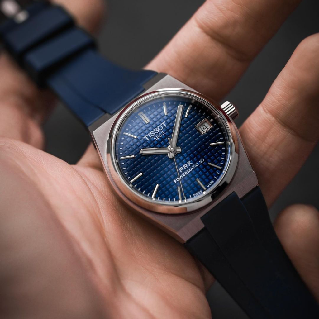 Tissot prx rubber strap, 40mm & 35mm tissot prx , blue tempomat madrid