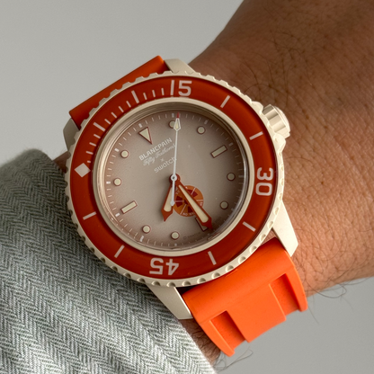 Tempomat Madrid, Orange Rubber Strap for Panerai, Seiko, Breitling, Tag Heuer, Tudor, Universal 22mm