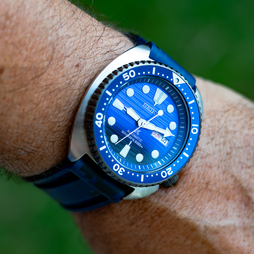 Tempomat Madrid, Blue Digital Camouflage Rubber Strap for Panerai, Seiko, Breitling, Tag Heuer, Tudor, Universal 22mm