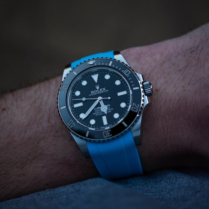Tempomat Madrid, 21mm Blue Miami / Marbella rubber strap for rolex, 21mm rubber strap for omega