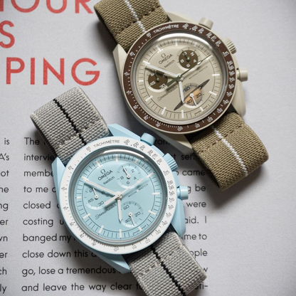 Tempomat Madrid, 20mm Khaki Green Elastic loop strap, universal fit, for rolex, omega, Moonswatch, omega x swatch and more