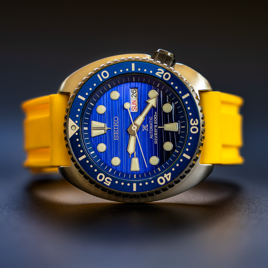 Tempomat Madrid, Yellow Rubber Strap for Panerai, Seiko, Breitling, Tag Heuer, Tudor, Universal 22mm