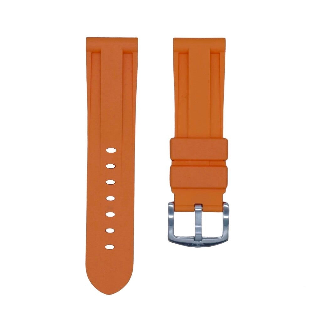 Tempomat Madrid, Orange Rubber Strap for Panerai, Seiko, Breitling, Tag Heuer, Tudor, Universal 22mm