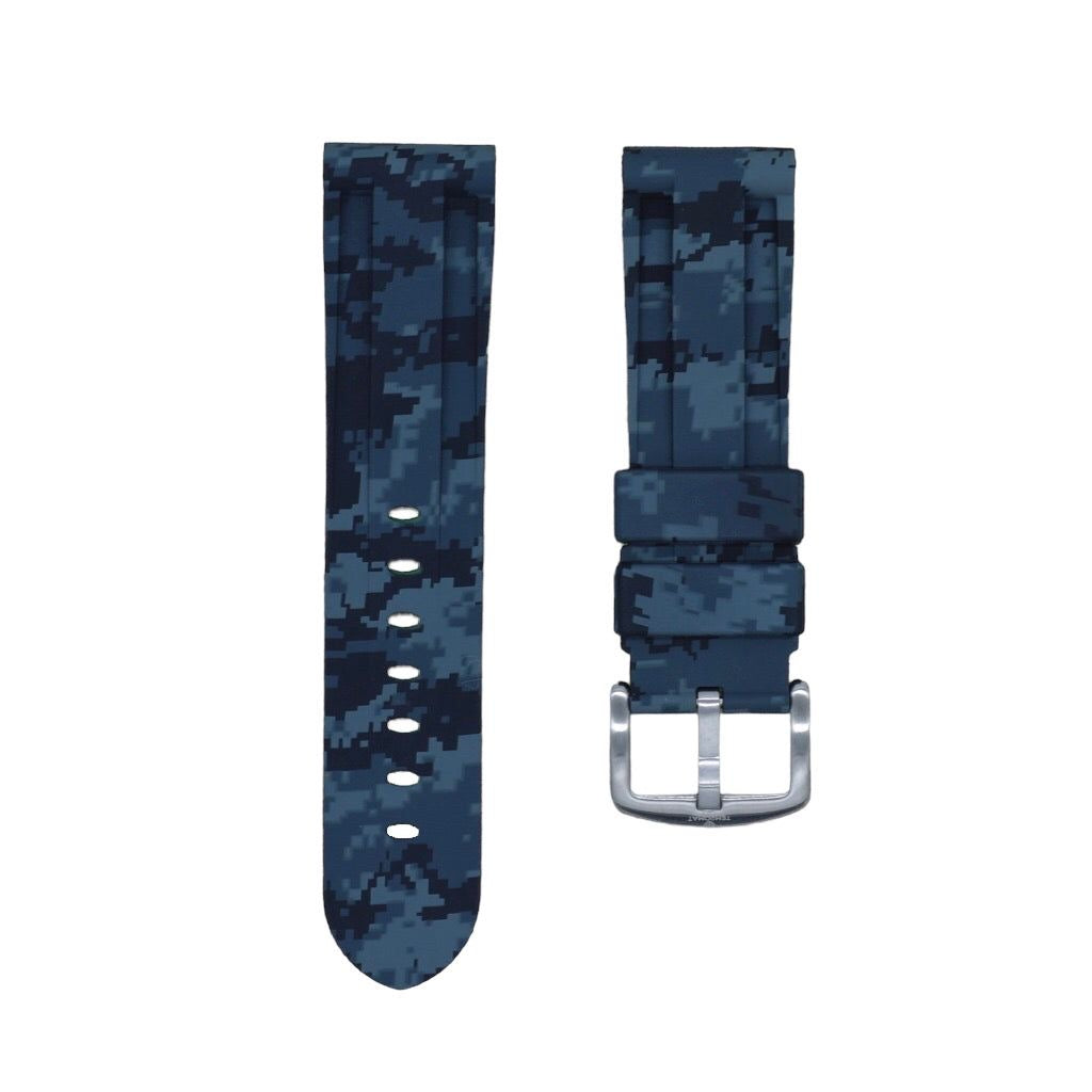 Tempomat Madrid, Digital camouflage Rubber Strap for Panerai, Seiko, Breitling, Tag Heuer Universal 24mm