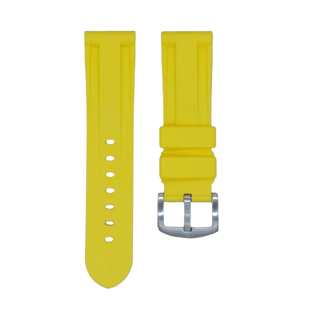 Tempomat Madrid, Yellow Rubber Strap for Panerai, Seiko, Breitling, Tag Heuer, Tudor, Universal 22mm