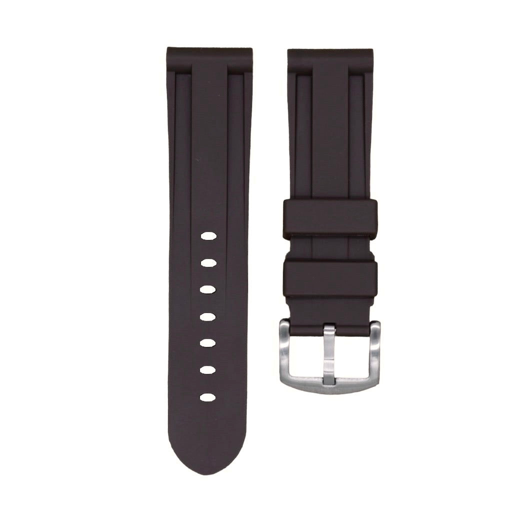 Tempomat Madrid, Brown Rubber Strap for Panerai, Seiko, Breitling, Tag Heuer, Tudor, Universal 22mm