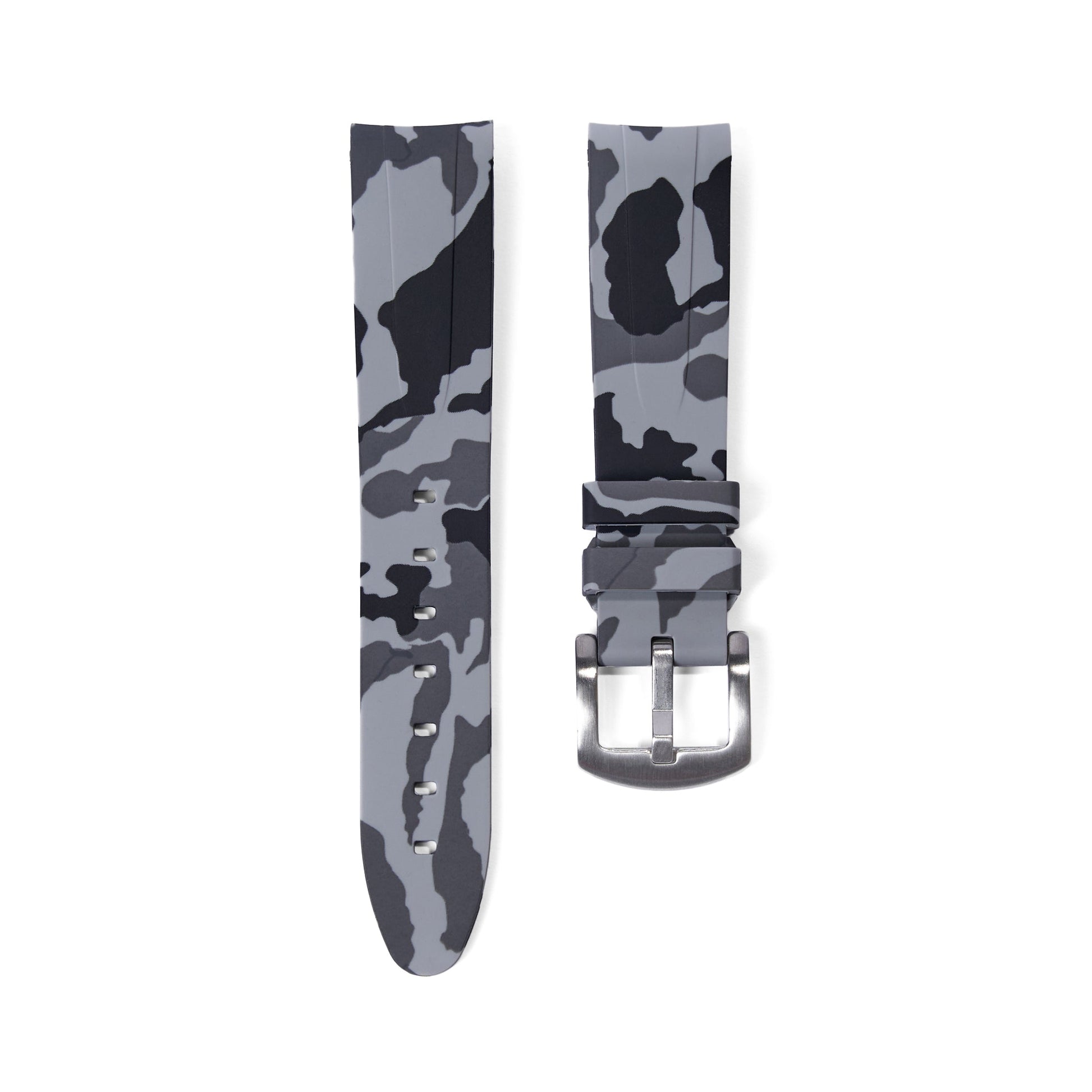 Tempomat Madrid, 20mm Grey camo rubber strap for rolex, 20mm rubber strap for omega