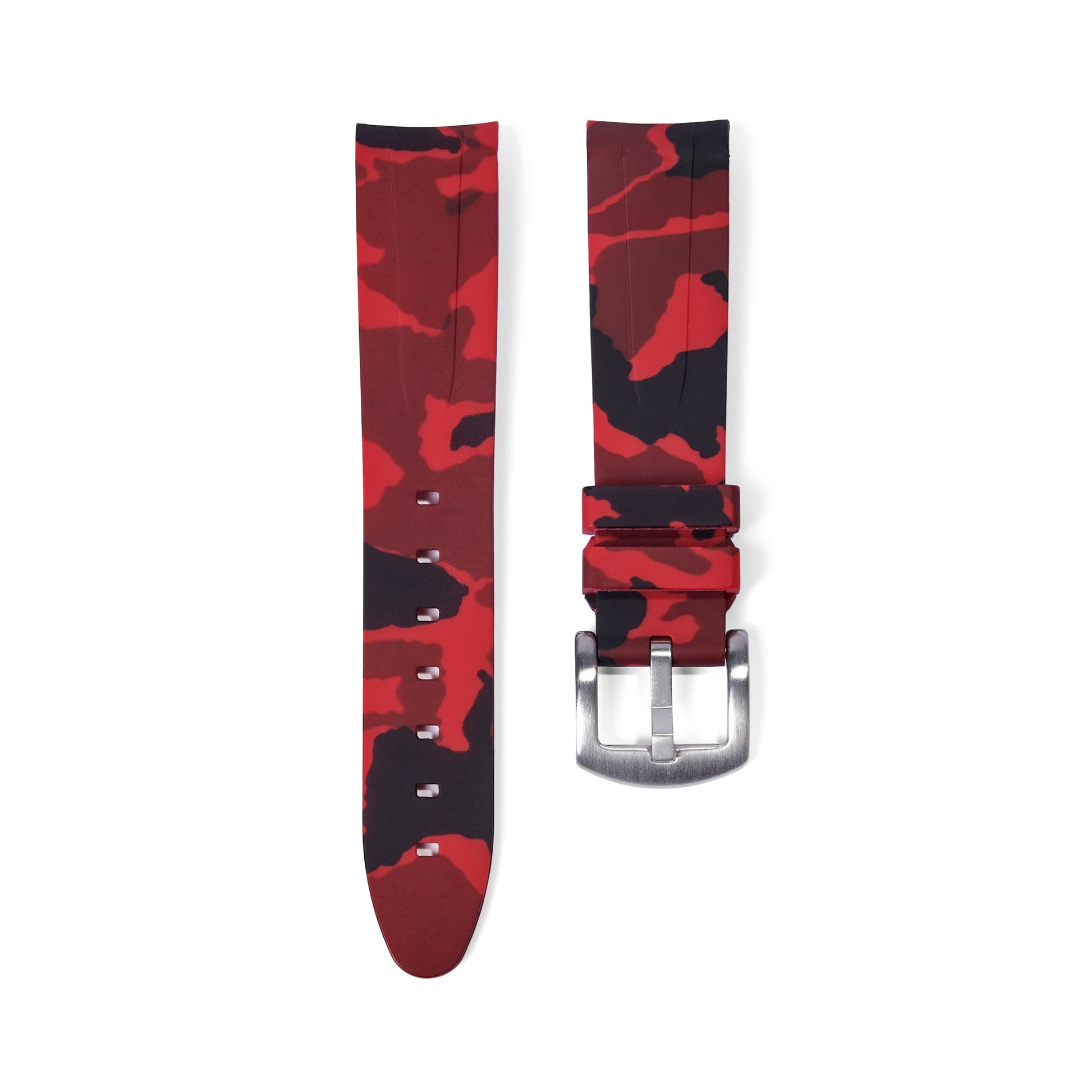 Tempomat Madrid, 20mm Red camo rubber strap for rolex, 20mm rubber strap for omega
