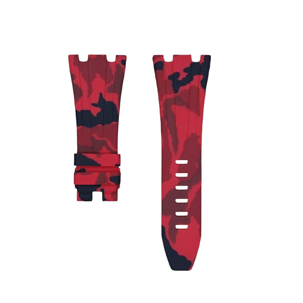 Tempomat Madrid, Red Camouflage Rubber Strap for Audemars Piguet, royal oak offshore 42mm