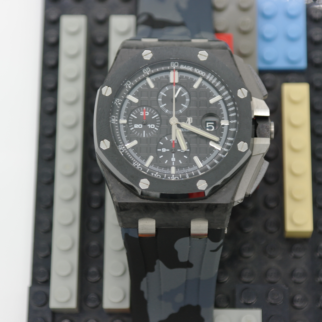 Tempomat Madrid, Grey Camouflage Rubber Strap for Audemars Piguet, royal oak offshore 44mm